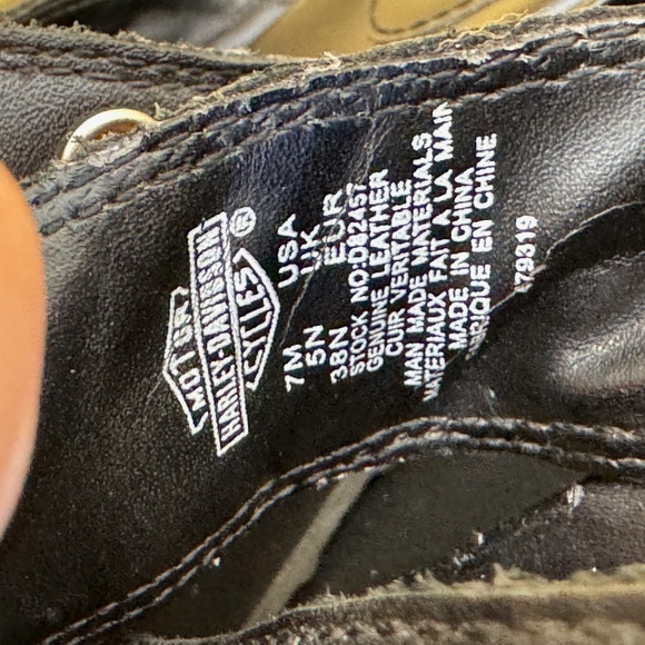 Harley Davidson Sandals Size 7 Black Strappy Wedge Heels Biker Goth Leather - Picture 7 of 12